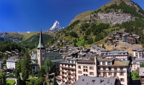 Dorf Zermatt Sommer