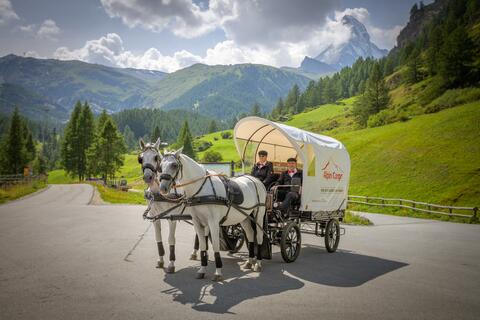 Paketlieferung neu per Kutsche im autofreien Zermatt (1)